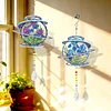 2pcs DIY Diamond Painting Flower Wind Chimes Crystal Window Suncatcher Craft Set Birthday Gifts Home Garden Decor