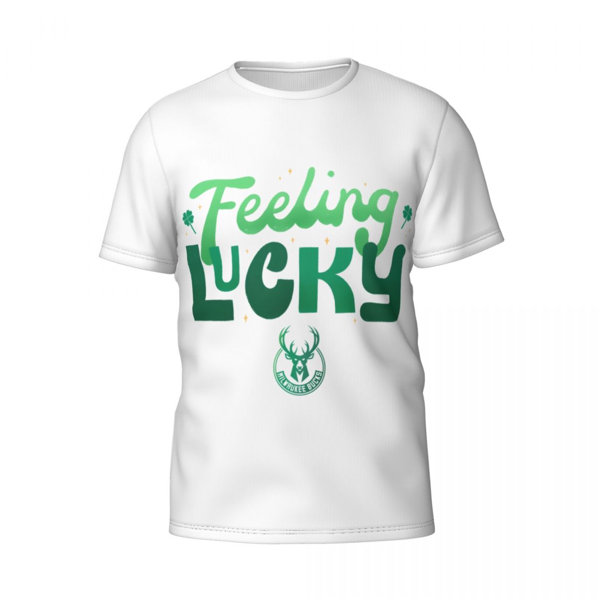 Milwaukee Bucks Feeling Lucky St. Patrick's Day White Men's Short Sleeve Shirt