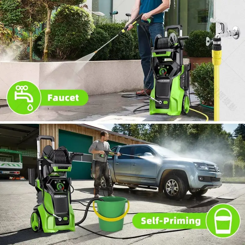 Lavadora de Alta Presi&oacute;n El&eacute;ctrica 4800 PSI 3.2 GPM con 4 Puntas Diferentes, M&aacute;quina de Limpieza de Alta Potencia de 1800W para Coches, Patios y Limpieza de Pisos detalles 4