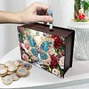 Diamond Painting Wooden Butterfly Money Saving Box Desktop Coin Bank for Adults