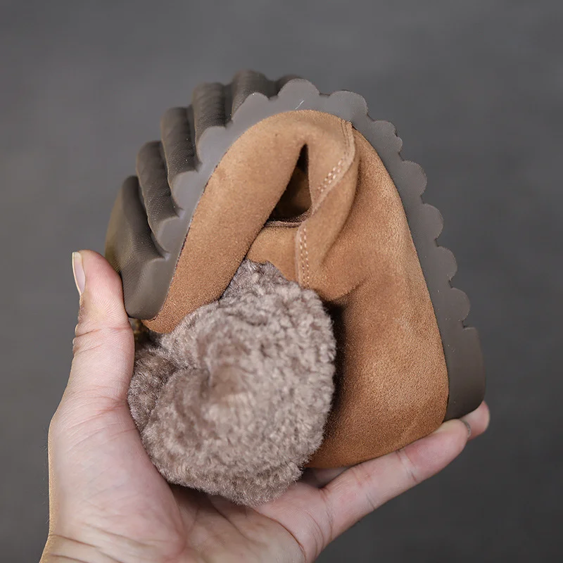 Yyvonne Snow Boots Women's New Short Barrel Krainian Winter Flat Bottom Anti-Slip Thick Velvet Sleeve High Cotton Shoes