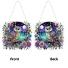 (Upgrade Size)DIY Double Sided Effect Diamond Painting Hanging Pendant Kit (Owl)