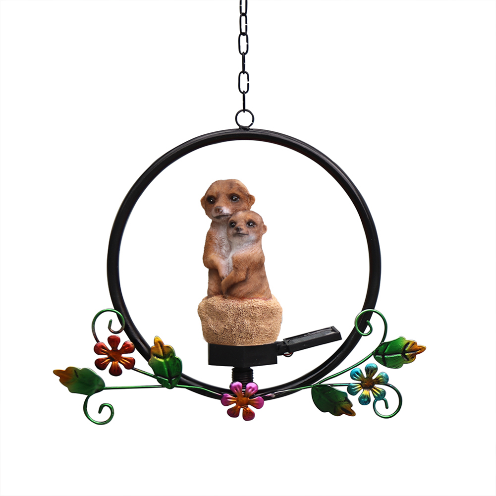 

LED Meerkat Solar Light Wrought Iron Luminous Sculpture Hanging Chandelier, 501 Original