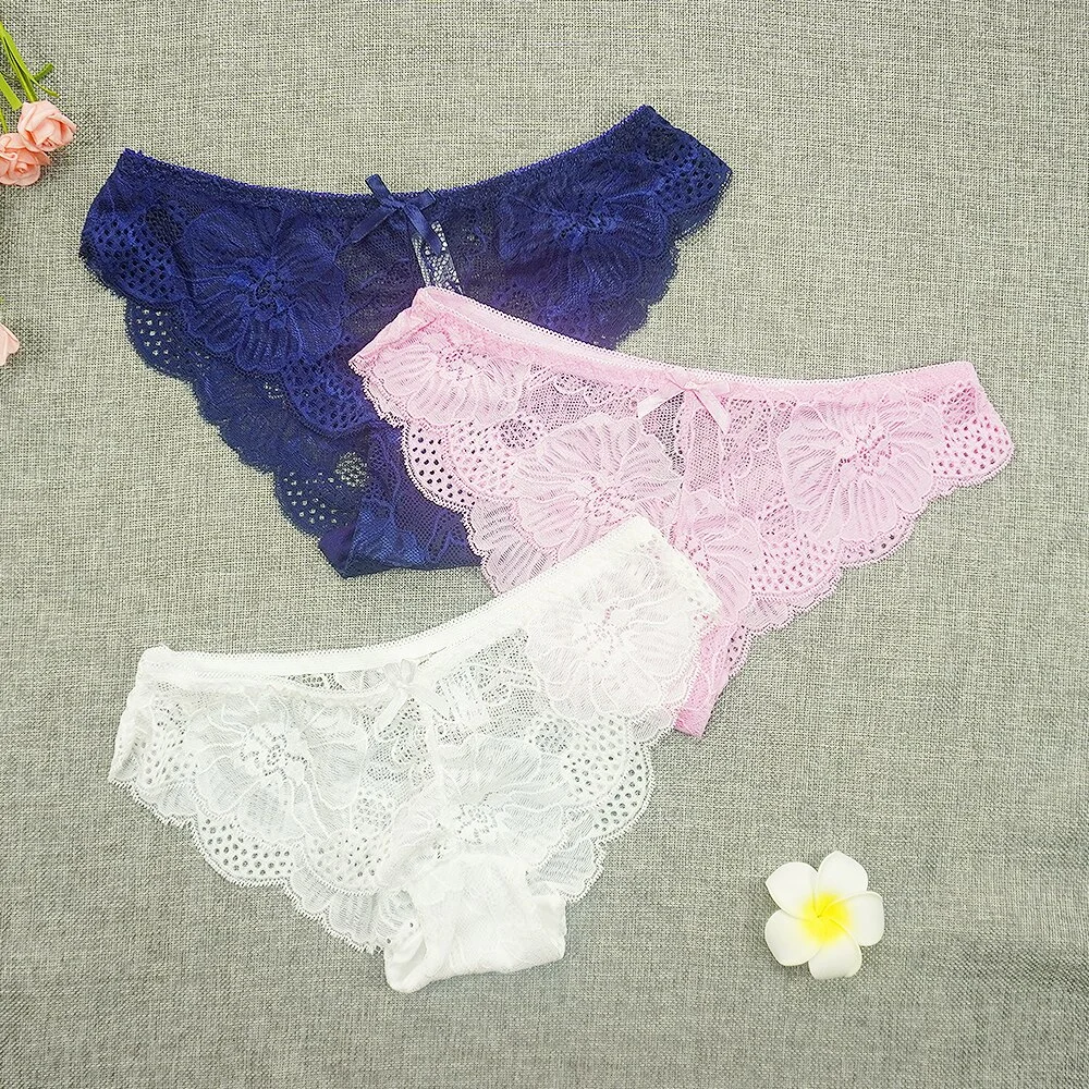 Billionm Panties Women Tangas Full Lace Sexy Underwear Transparent Thongs Hollow Out Underpants Wholesale Stringi Femme Pants