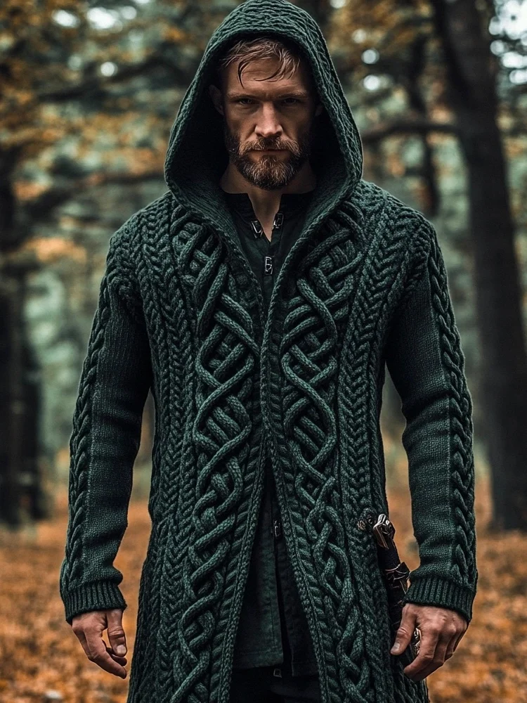 VChics Celtic Totem Pattern Men's Hooded Jacket