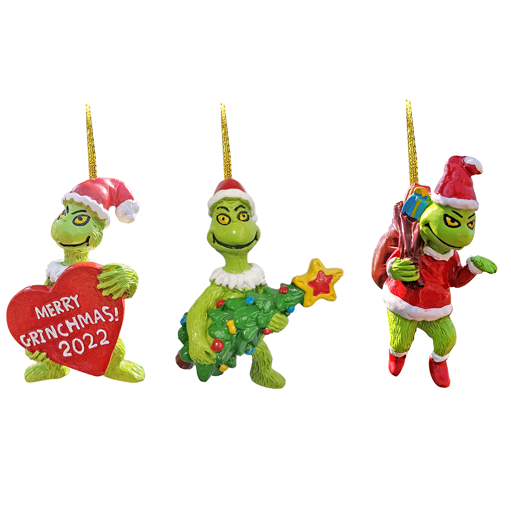 

Christmas Tree Ornaments Resin Grinch Doll Hanging Pendant Xmas Decoration, 501 Original