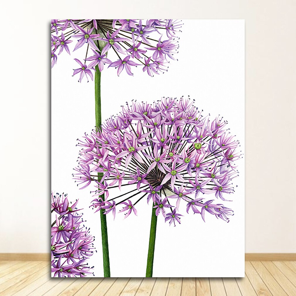 MOINES Home Decoration Bedroom Wall Art Pictures Scandinavian Lavender Flowers Modern Canvas Painting Green s and Prints