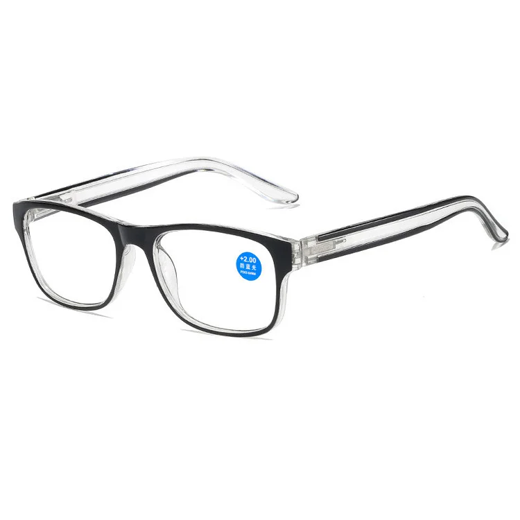Anti Blue Light Reading Glasses Women Men Clear Sqaure Computer Presbyopic Eyeglasses Spring Legs Frame Eyewear