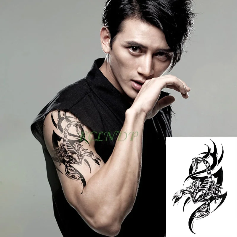 Waterproof Temporary Tattoos Sticker Scorpion Fly birds dark clouds fake tattos flash tatoo tatouage for women men
