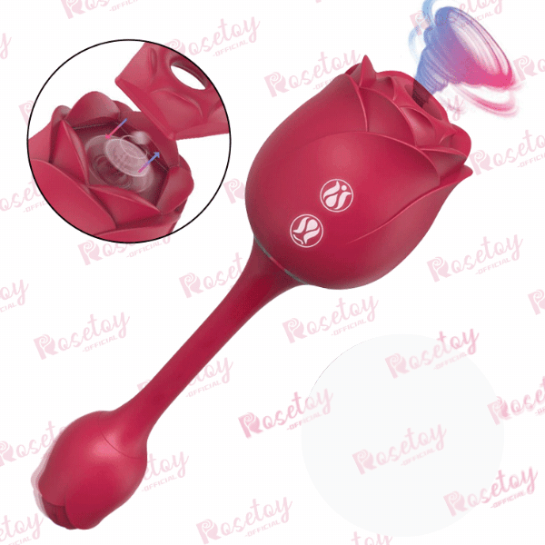 Rose Toy with Detachable Suction, G-spot Vibrator - Rose Toy
