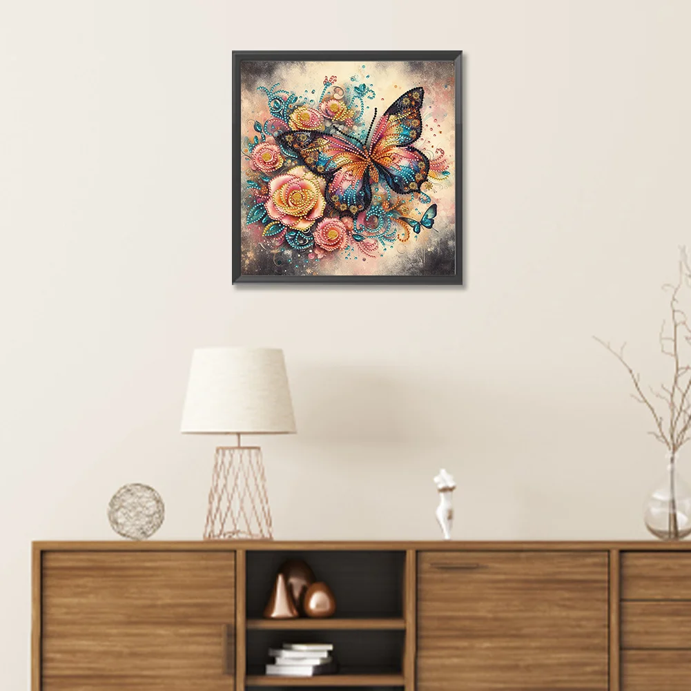 Diamond Painting - Partial Special Shaped Drill - Butterfly(Canvas|30*30cm)