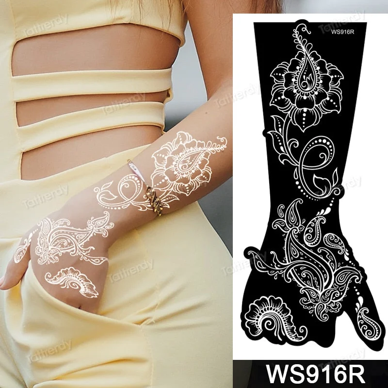 1 Sheet Flower Lace Henna Stencil Body Art Temporary Tattoo Sticker Airbrush Print Stencil Stamp Plates Template Mandala Wedding