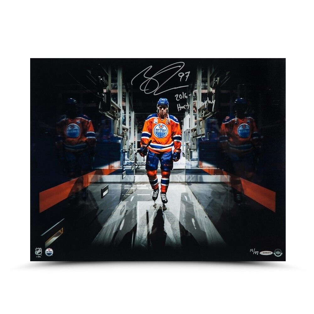 Connor McDavid Signed Autographed 16X20 Photo Poster painting Tunnel Vision Inscribed #/97 UDA