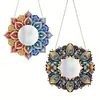 (US Local) DIY Flowers Hanging Mirror Diamond Art Kits Wall Door Decoration