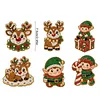 6PCS  Elf Reindeer DIY Pearl Diamond Painting Christmas Fridge Magnets, Sparkling Rhinestone Refrigerator Magnet Craft Kit for Home Decor & Gifts