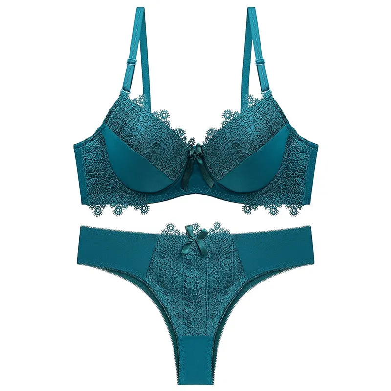 Lenceria Push Up Bra and Panty Set Underwire Plus Size Lingere Underwear Women Set Ensemble Lingerie Femme Hot Women's Intimates