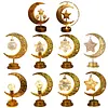 Muslim Crescent Moon Lamp Ramadan Gifts Islamic Table Decor Night Lamp Eid Mubarak Ramadan Lights for Home Bedroom Dining Holiday Festival Decor