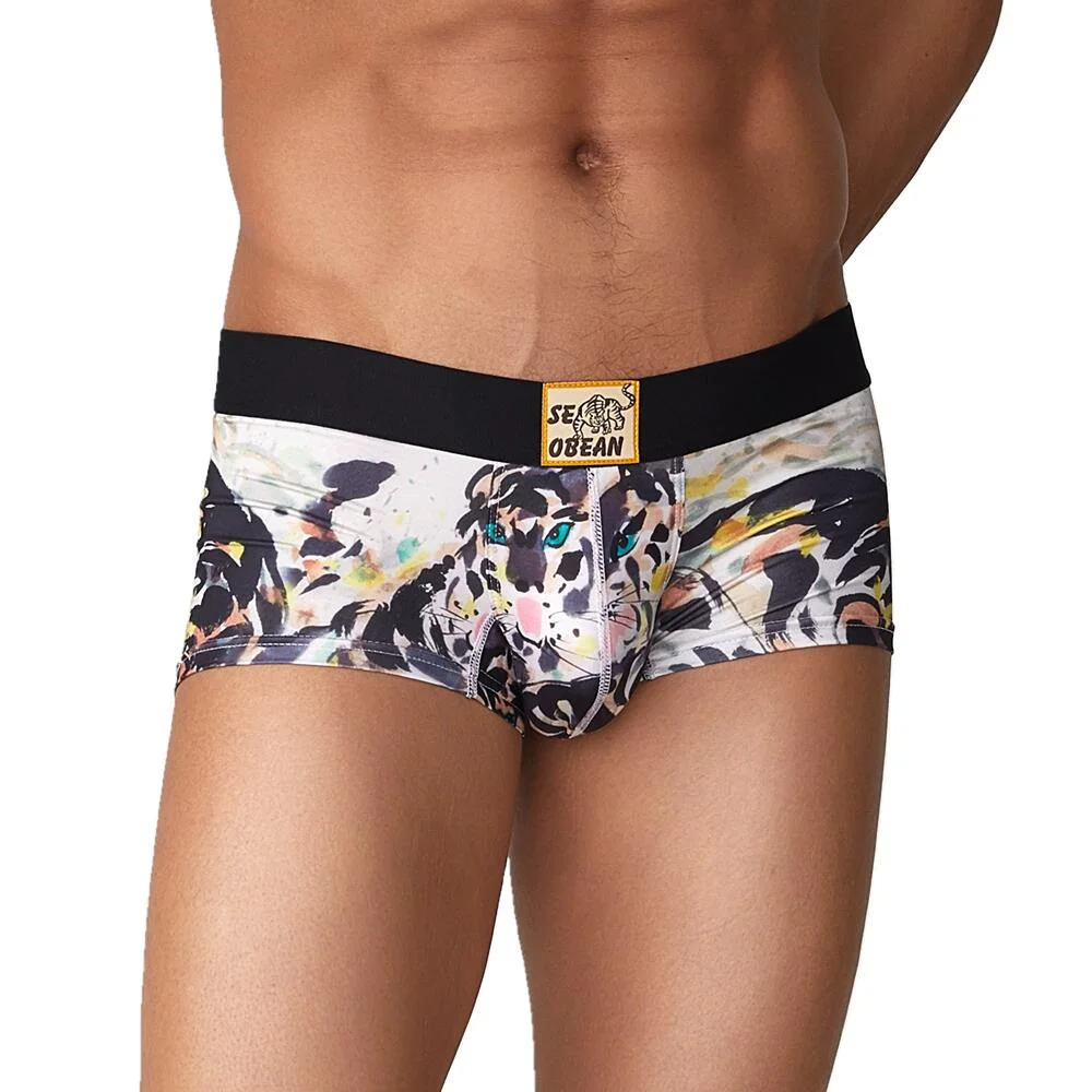 Aonga Cyber Monday Sales 2023 New Underwear Men's Boxer Briefs  Men Underpants Boxer Shorts Tiger Leopard Panties Boxers For Men