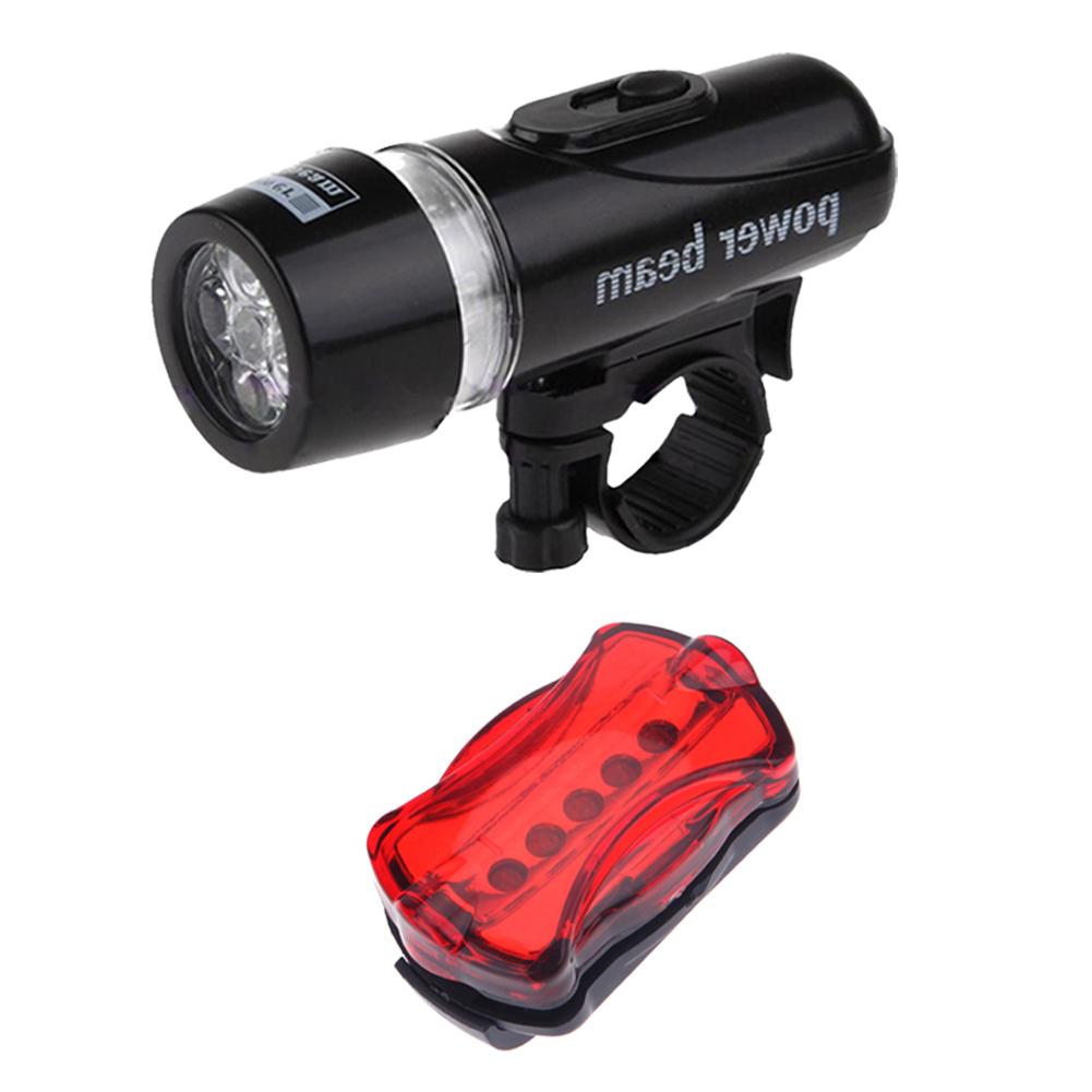 

5LED Bicycle Headlight + Taillight Mountain Road Bike Rear Lamp Front Light, 501 Original