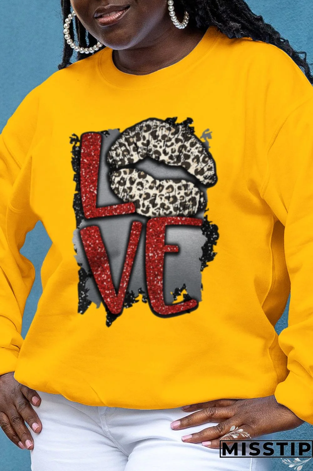 Yellow Casual Print Patchwork Letter O Neck Tops