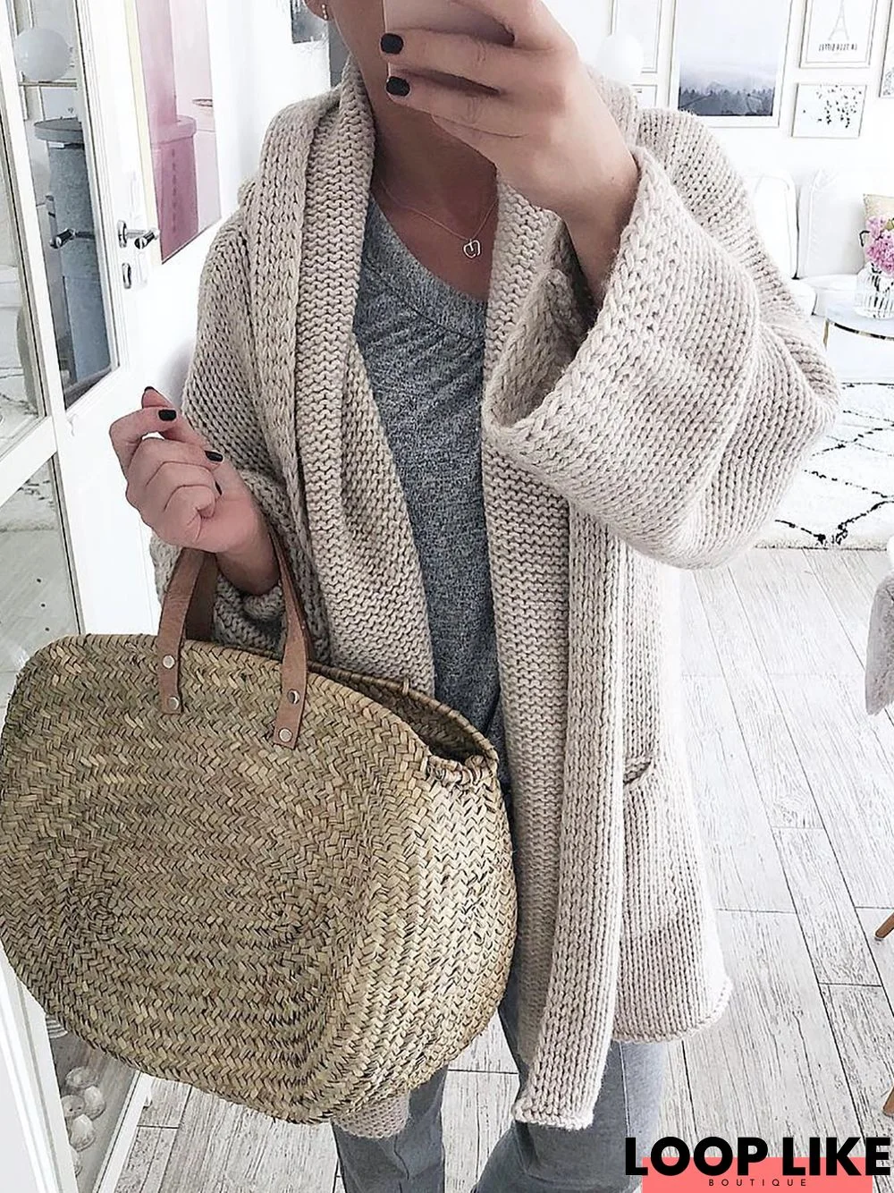 Shawl Collar Knitted Cardigan Sweater coat