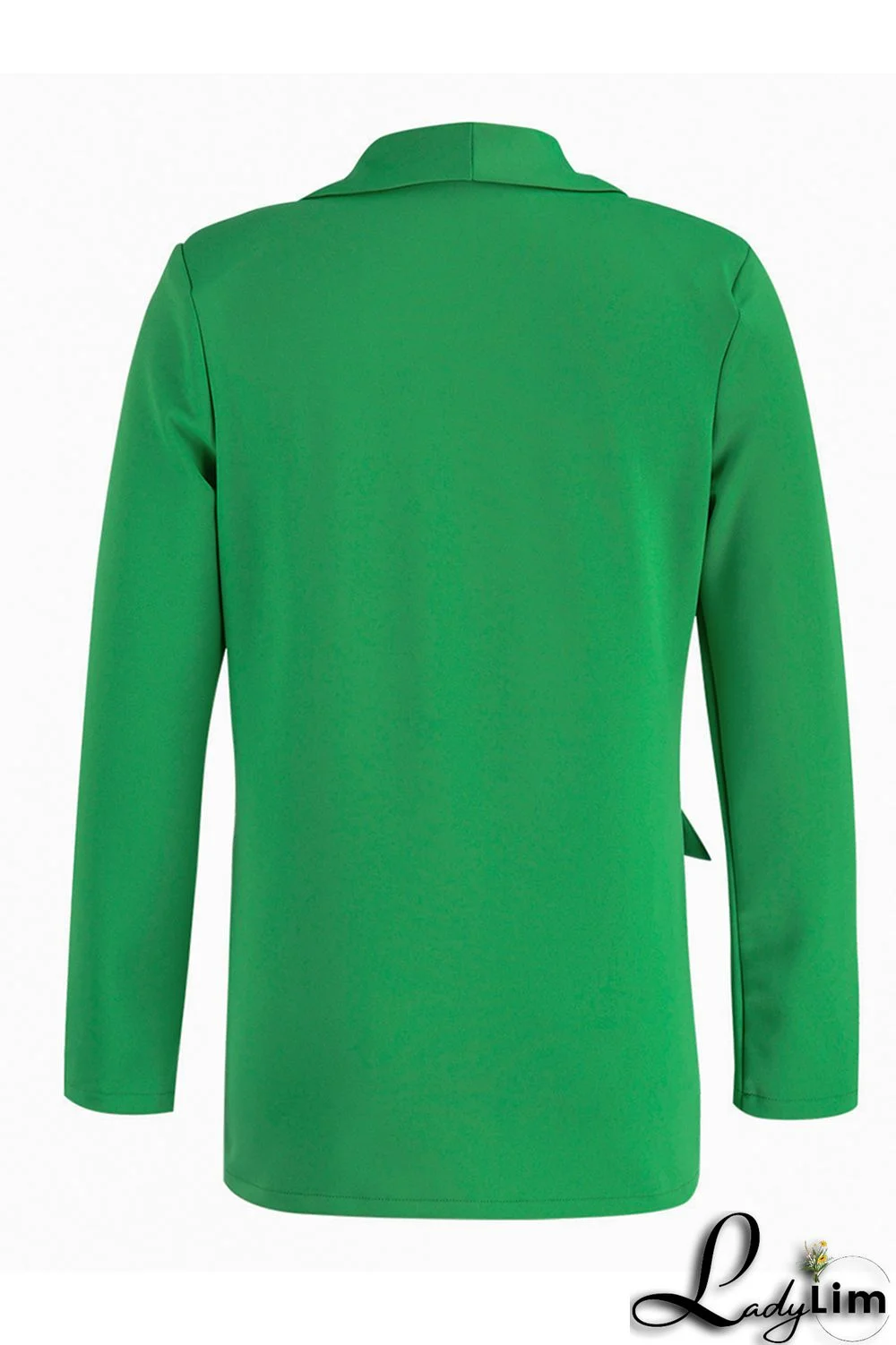 Green Fashion Casual Solid Patchwork Cardigan Turn-back Collar Outerwear