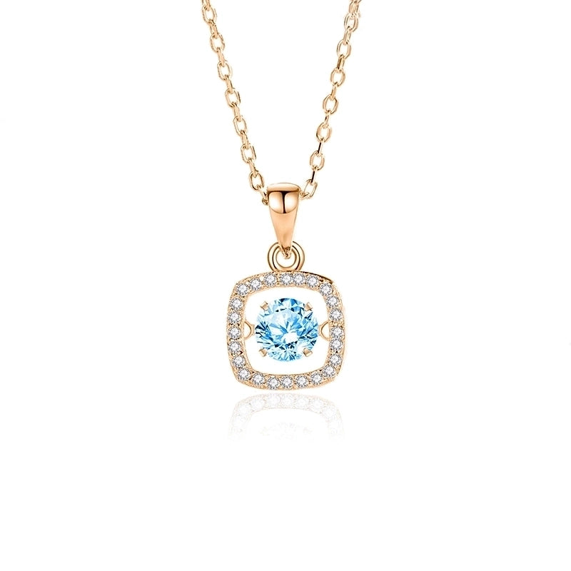 925 Sterling Silver Moissanite Zircon Inlay Solid Color Pendant Necklace