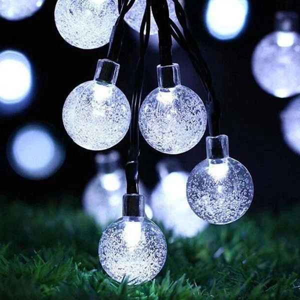 30 LED Solar Bubble Beads Patio String Lights