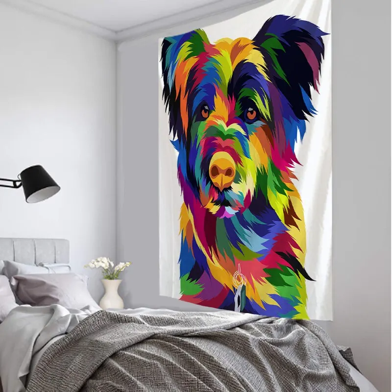 lion tapestry printed oil painting art tapestry psychedelic animal Cartoonwall hanging beach towelHanging Kids Room Decor