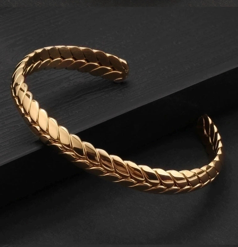 Twisted Wire Jewelry Open Adjustable Stainless Steel Bangle