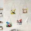 4Pcs Diamond Painting Acrylic Goblin Pendant Single Side Drill Home Garden Decor