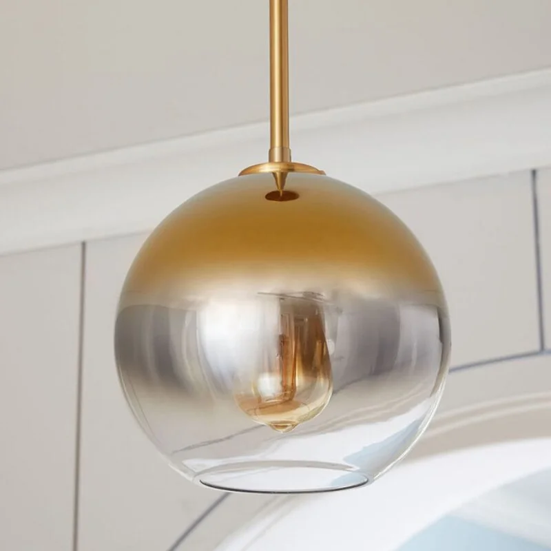 Modern Luxury Glass  Led E27 Pendant Lamp  Loft Suspension Decorate Lighting Bedroom Kitchen Pendant Light Indoor Decor Fixtures