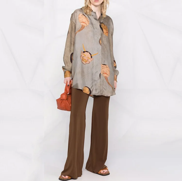 Fashion Fun Devil Print Shirt Two Piece Set
