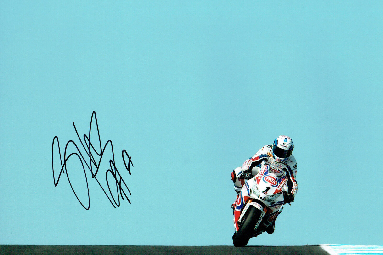 Sylvain GUINTOLI Donnington SIGNED Autograph WSBK HONDA 12x8 Photo Poster painting AFTAL COA