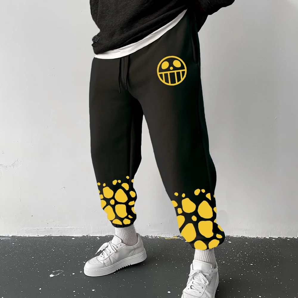 Men'S Polka Dot Smiley Print Casual Sweatpants