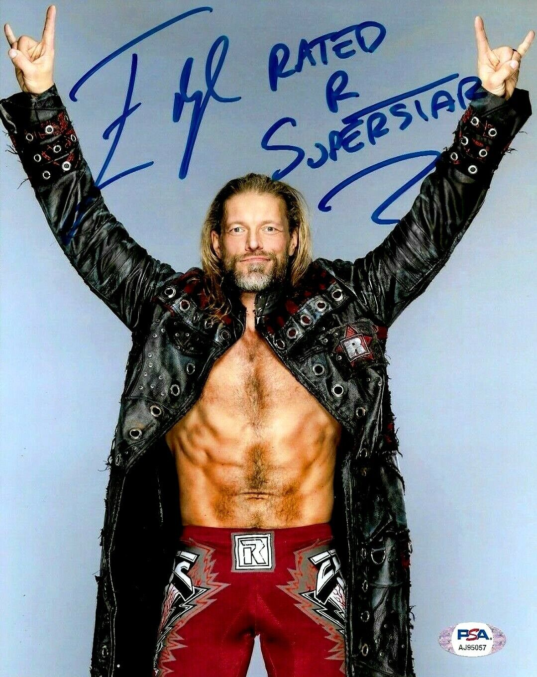 WWE EDGE HAND SIGNED RATED R SUPERSTAR INSCRIBED 8X10 Photo Poster painting WITH PSA DNA COA 4