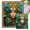 Tiger Girl-11CT Stamped Cross Stitch 50*60cm/19.69*23.62in(Big Size)