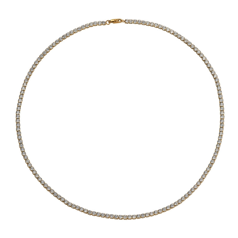 304 Stainless Steel 18K Gold Plated Hip-Hop Inlay Solid Color Zircon Necklace