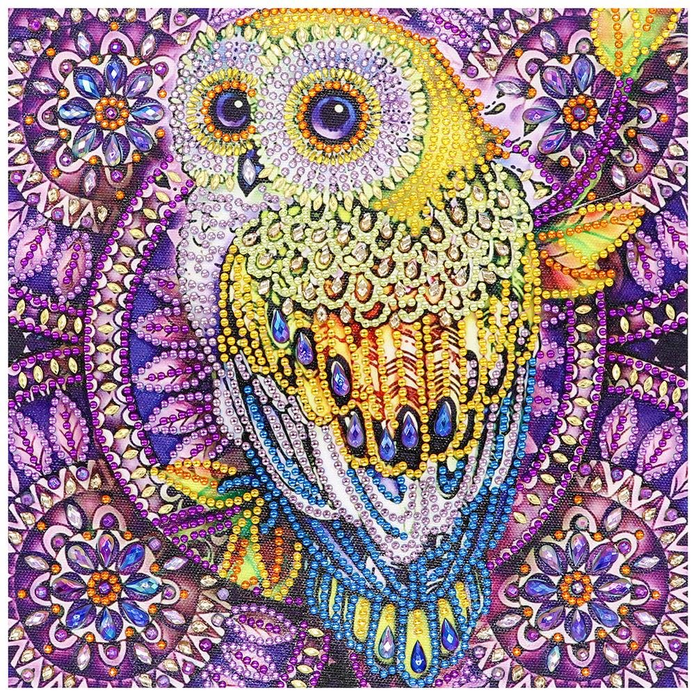 Diamond Painting - Special Shaped Drill - Gold Owl(30*30cm)