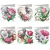 6pcs DIY Diamond Painting Greeting Card Set with Envelopes Rhinestone Diamond Art Mosaic Postcards for Birthdays Thanksgiving & Special Occasion