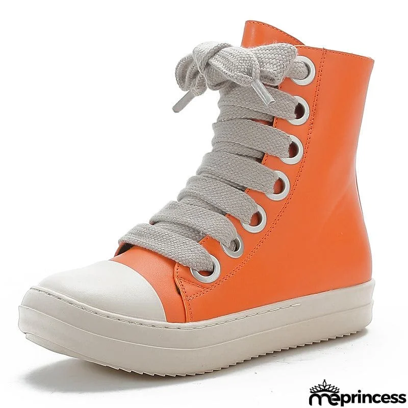 Trendy Durable Street Lace-up Boots for Lady