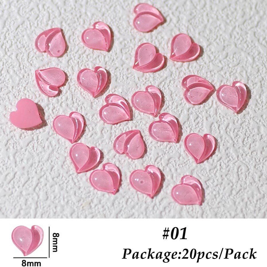 Agreedl Peach Heart Nail Accessories Jewelry 3D Holographic Sweet Love Design Summer Fruit Charms DIY Flatback Decoration LY2044