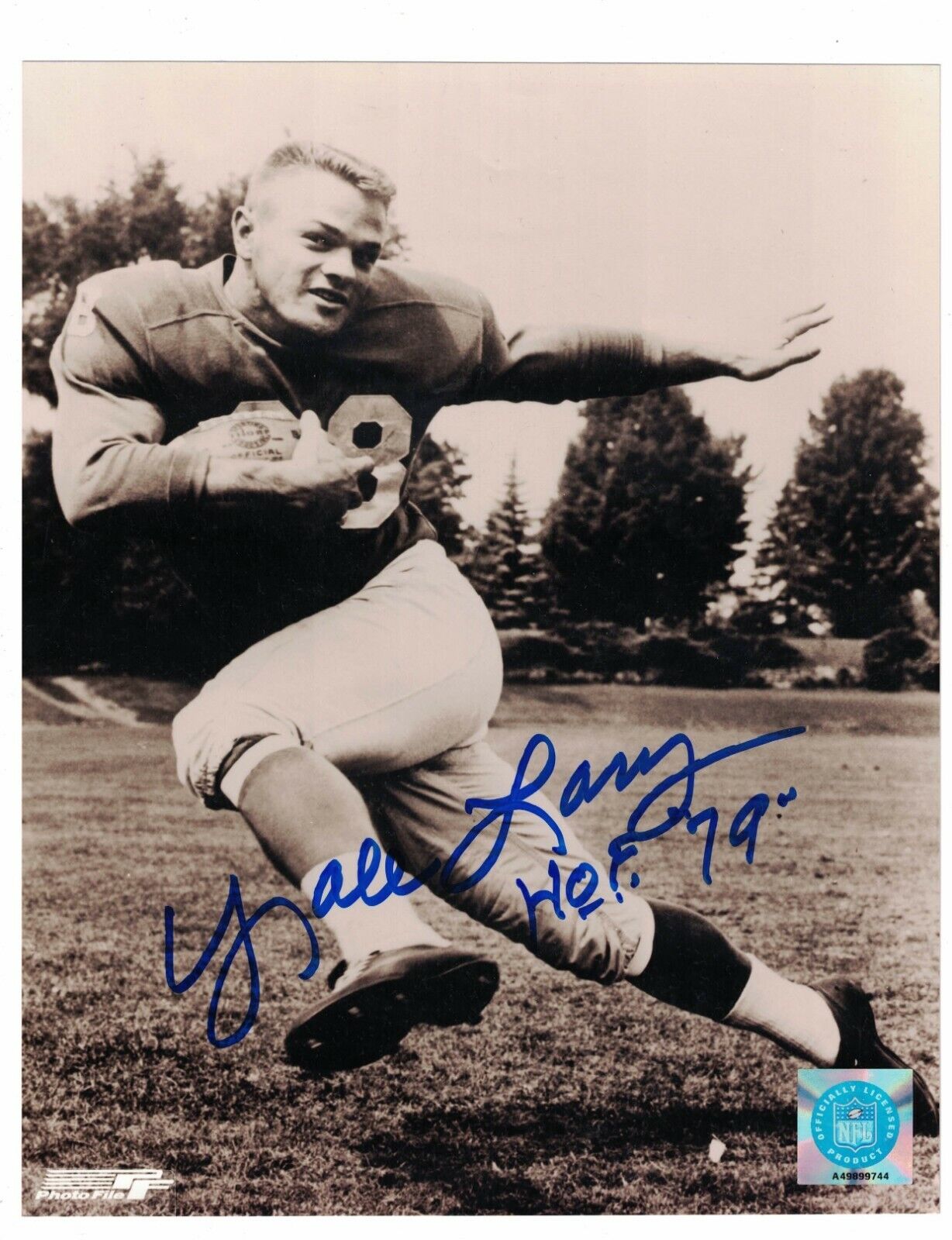 Yale Lary Detroit Lions Signed 8 x 10