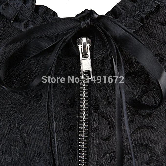 Billionm Sapubonva corsets and bustiers tops sexy women green white black white brocade corset zip vintage style corselet overbust ladies