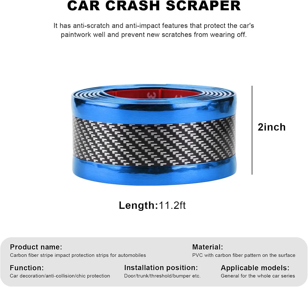 Car door anti-collision and anti-scratch cover sticker, waterproof carbon fiber door sill protection tape