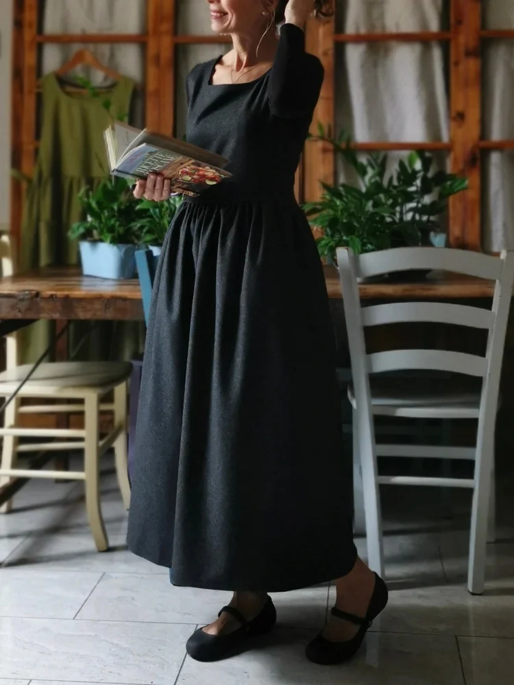 Dark Grey Cotton Apron