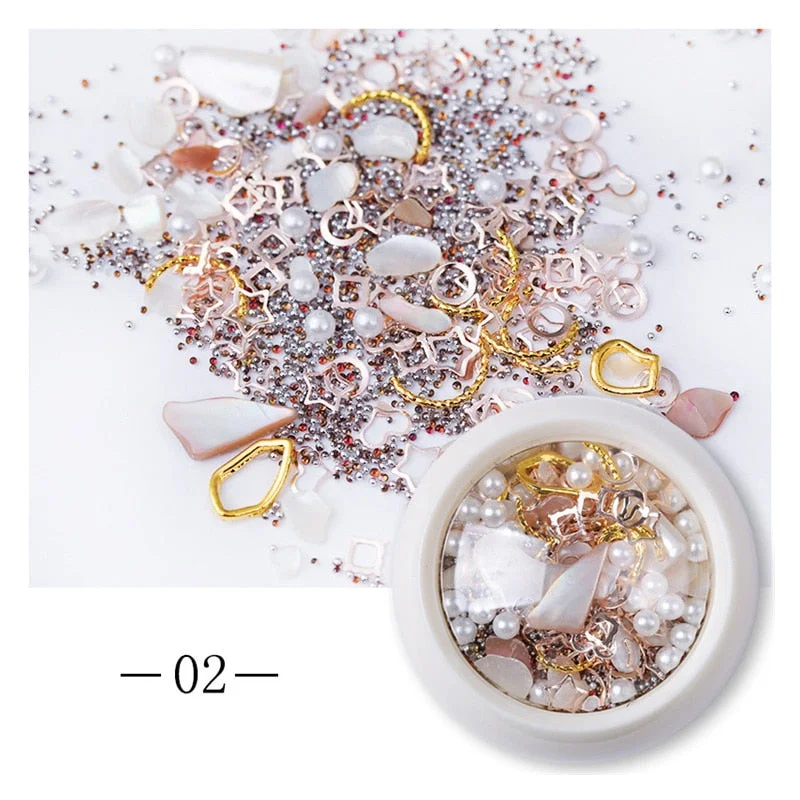 Butterfly Design Mixed Ultra-thin Hollow Metal Patch Snowflake DIY Jewelry Nail Art Decoration Metallic Nail Art Sequins Gem-Nail Inspo