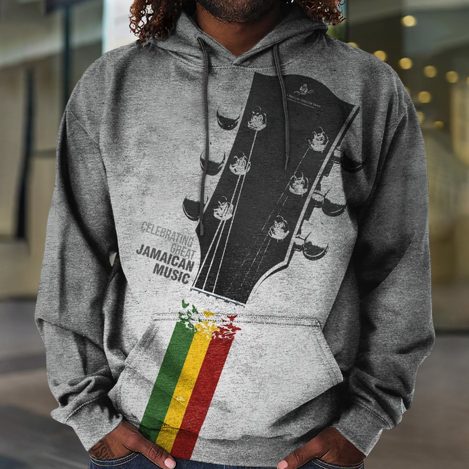 Casual Grey Juneteenth Guitar Hoodie wearshes