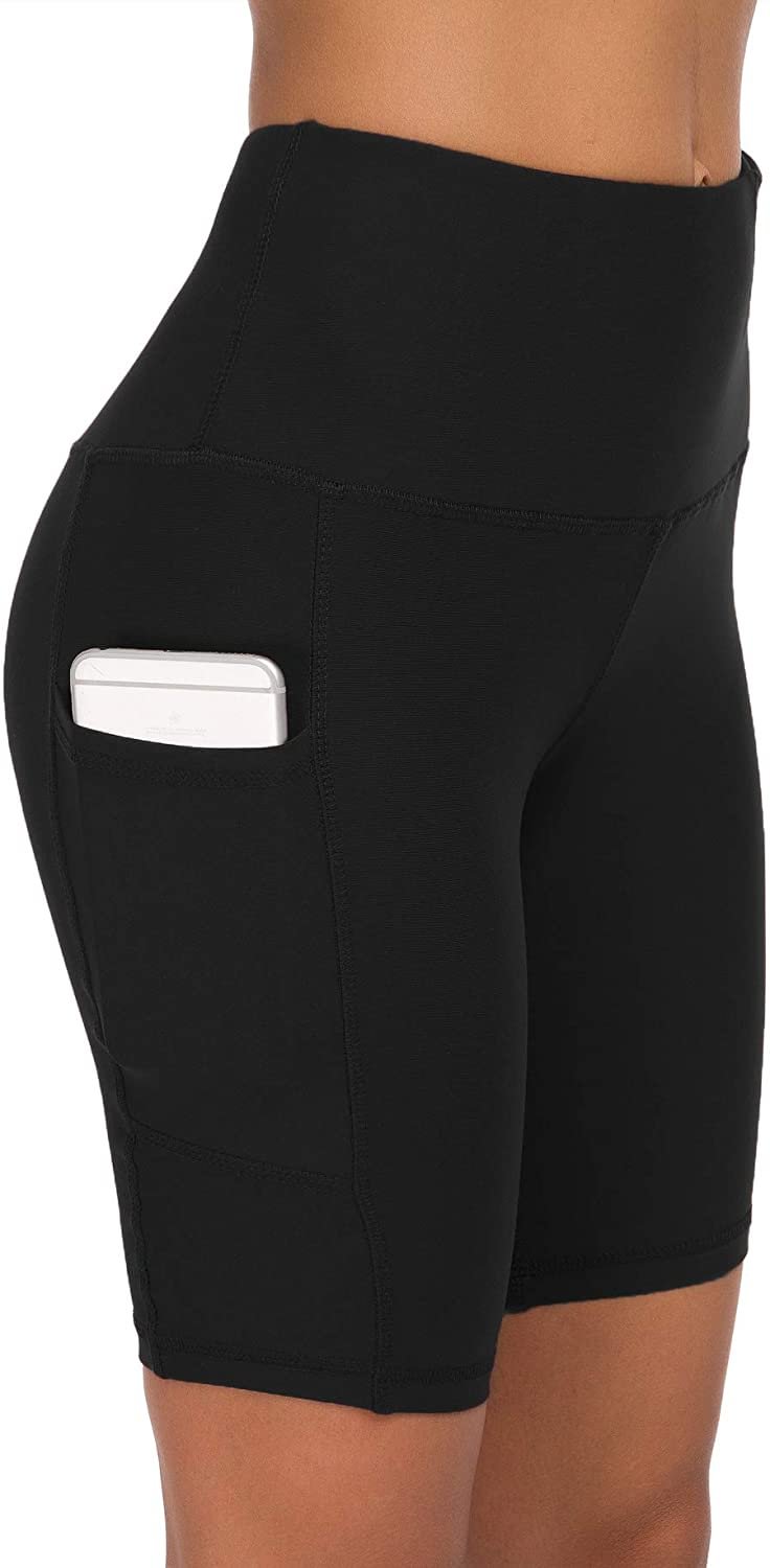 High Waist Out Pocket Yoga Pants Tummy Control Workout Running 4 Way Stretch Yoga Leggings
