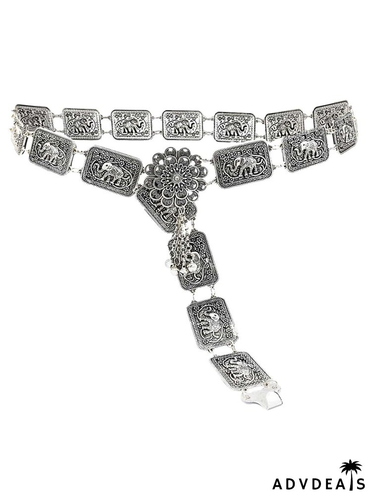 Flower Decor Chain Belt